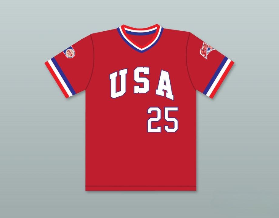 Custom Any Name Number CORY SNYDER 25 1984 USA TEAM RED BASEBALL JERSEY Top Stitched S-6XL