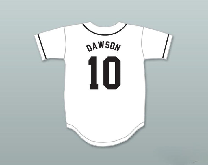 Camiseta de béisbol blanca de Ligas Pequeñas con nombre y número de Andre Dawson 10 SUNSET DRUGS, doble costura, tallas S-6XL