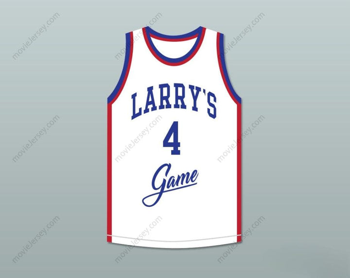 PERSONALIZA Cualquier Nombre Número RON HARPER 4 LARRY'S GAME CAMISETA BALONCESTO BLANCA 1988 EVENTO BENÉFICO Costura Superior S-6XL