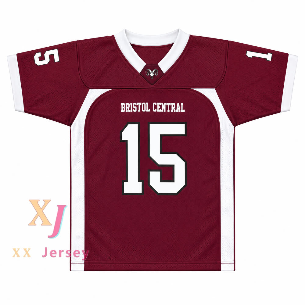 PERSONALIZA Cualquier Nombre Número BLANCO JUGADOR 15 BRISTOL CENTRAL RAMS MARRÓN Camiseta de Fútbol Cosida Tallas S-6XL