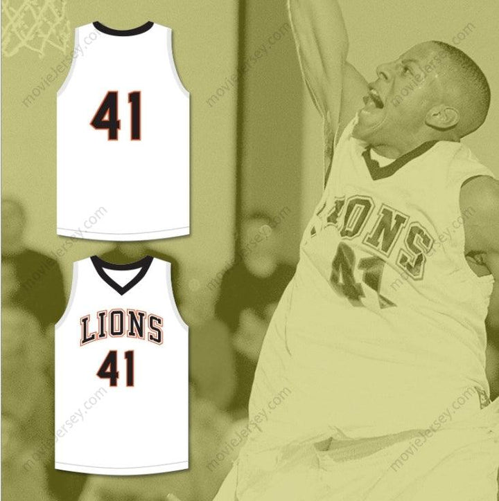 PERSONALIZA CUALQUIER Nombre Número ANDRE IGUODALA 41 CAMISETA DE BALONCESTO BLANCA LANPHIER HIGH SCHOOL LIONS 1 Costura Superior S-6XL