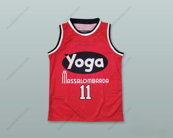 PERSONALIZA Cualquier Nombre Número GEORGE BUCCI 11 FORTITUDO BOLOGNA Camiseta de BALONCESTO ROJA con Costura Superior S-6XL
