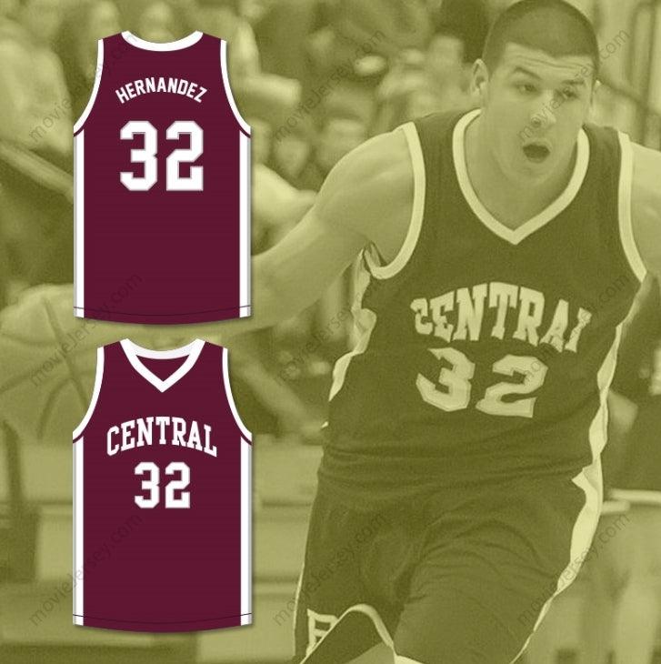PERSONALIZA Cualquier Nombre Número AARON HERNANDEZ 32 BRISTOL CENTRAL RAMS MAROON CAMISETA DE BALONCESTO ASESINO POR DENTRO: LA MENTE DE AARON HERNANDEZ Cosido en la parte superior S-6XL
