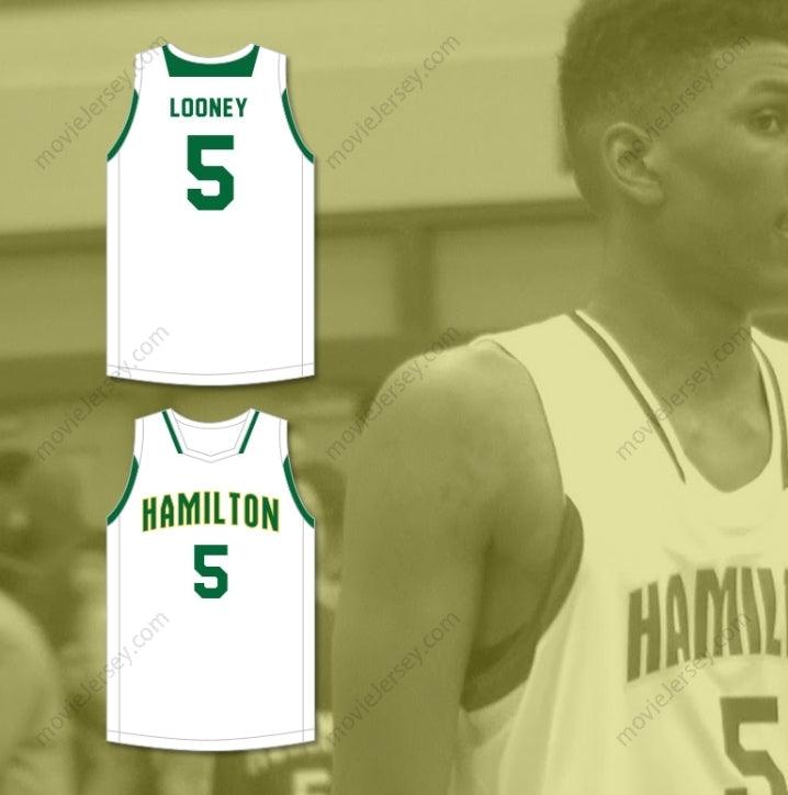 PERSONALIZA Cualquier Nombre Número KEVON LOONEY 5 ALEXANDER HIGH SCHOOL WILDCATS CAMISETA DE BALONCESTO BLANCA 4 Costuras Superiores S-6XL