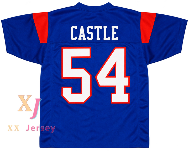 Custom Thad Castle 54 Blue Mountain State Goats Football Jersey
