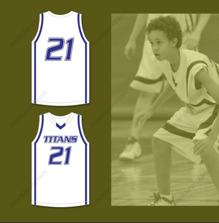 CAMISETA DE BALONCESTO PERSONALIZADA con Cualquier Nombre y Número DERRICK WHITE 21 LEGEND HIGH SCHOOL TITANS BLANCA 1 Costura Superior Tallas S-6XL