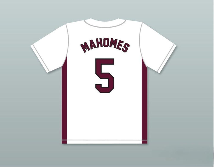 Personaliza Cualquier Nombre y Número PATRICK MAHOMES 5 CAMISETA DE BÉISBOL BLANCA DE LOS WILDCATS DE LA ESCUELA SECUNDARIA WHITEHOUSE 2 Costuras Reforzadas S-6XL