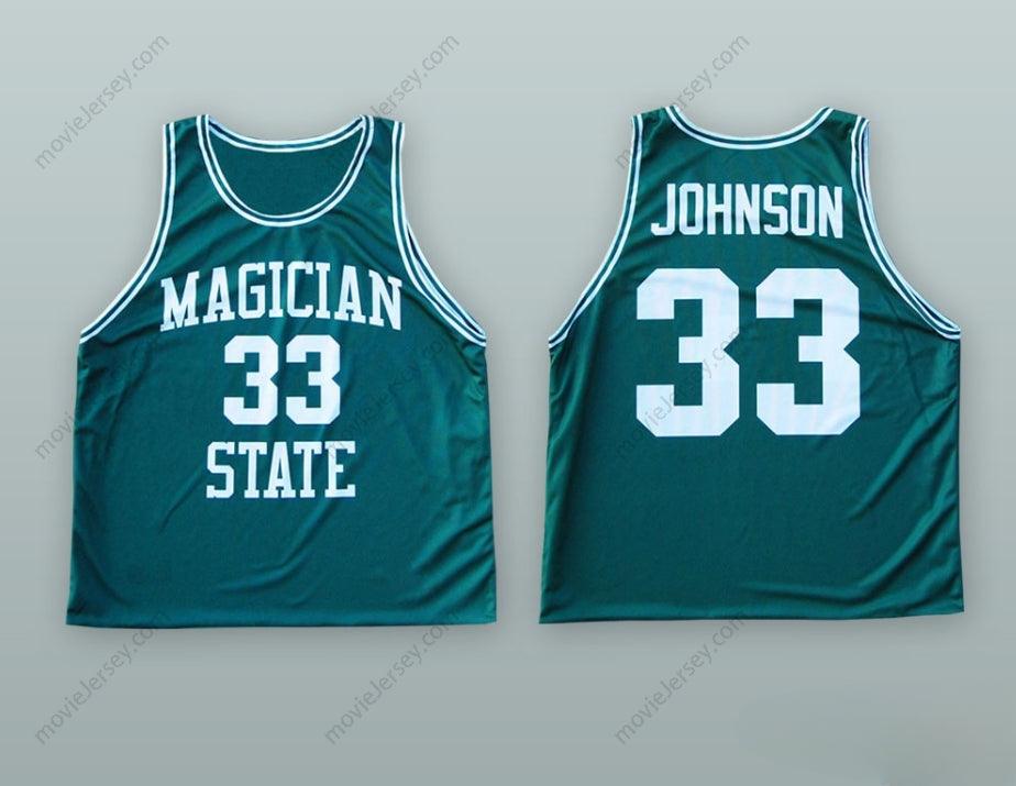 CUSTOM ANY Name Number MAGIC JOHNSON 33   GREEN BASKETBALL JERSEY Top Stitched S-6XL