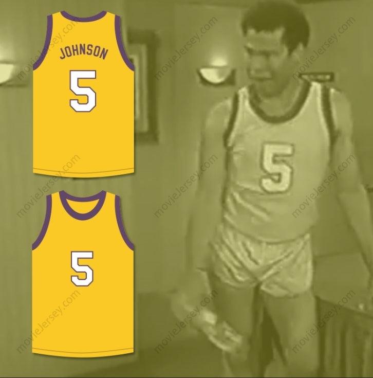 PERSONALIZABLE cualquier nombre número SAFFRON JOHNSON 5 CAMISETA BALONCESTO AMARILLA MADTV SKIT Cosido S-6XL