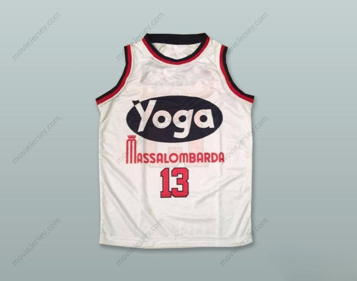 PERSONALIZA Cualquier Nombre Número LEON DOUGLAS 13 FORTITUDO BOLONIA Camiseta Baloncesto Blanca Parte Superior Cosida S-6XL