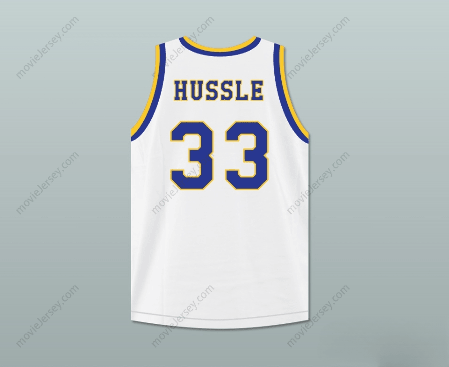 PERSONALIZA CUALQUIER Nombre Número NIPSEY HUSSLE 33 CRENSHAW HIGH SCHOOL CAMISETA DE BALONCESTO BLANCA Coseada S-6XL