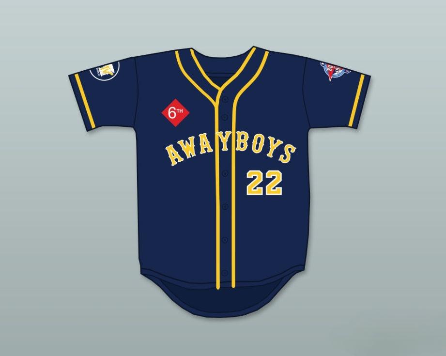 Número de nombre personalizado MATTHEW FOX 22 CAMISETA DE BÉISBOL AWAYBOYS 6º DESAFÍO ANUAL DE SOFTBOL ROCK N' JOCK 1995 Cosida en la parte superior S-6XL