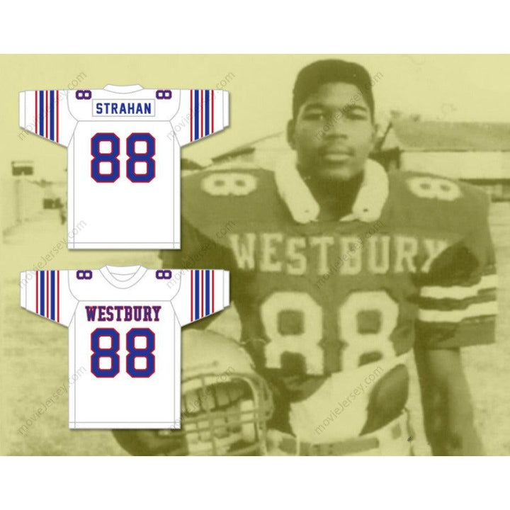 PERSONALIZA CUALQUIER Nombre Número MICHAEL STRAHAN 88 CAMISETA DE FÚTBOL HUSKIES WESTBURY HIGH SCHOOL Confeccionada a Medida S-6XL