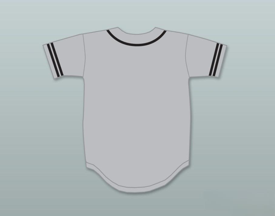 Camiseta de béisbol gris MALCOLM X con nombre y número personalizados, cosida, S-6XL