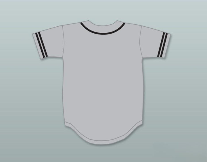 Camiseta de béisbol gris MALCOLM X con nombre y número personalizados, cosida, S-6XL