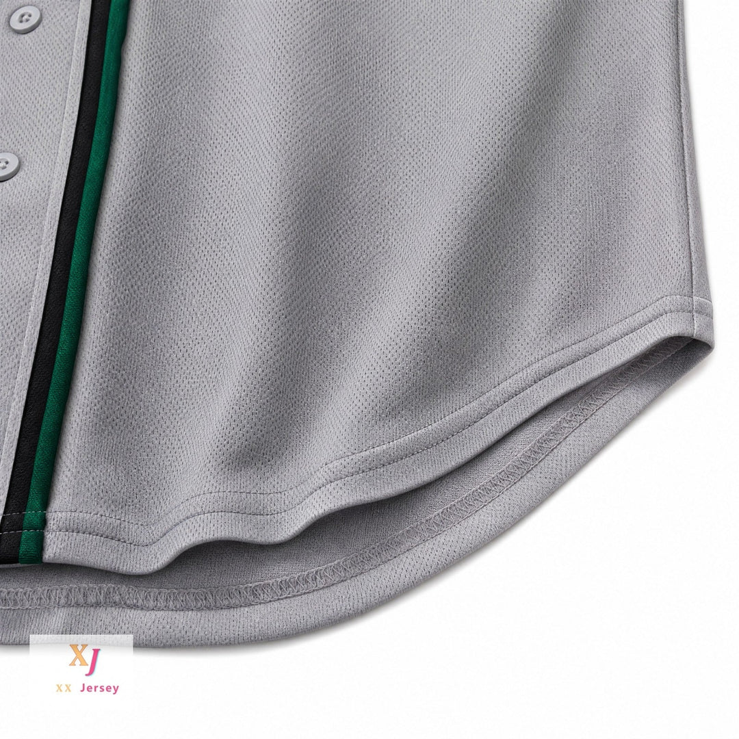 Camiseta de béisbol con botones para hombre KAUAI EMERALDS, diseño personalizado con cualquier nombre y número, gris, costura superior, tallas S-6XL