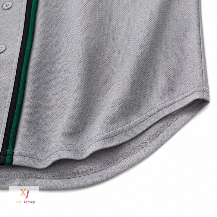 Camiseta de béisbol con botones para hombre KAUAI EMERALDS, diseño personalizado con cualquier nombre y número, gris, costura superior, tallas S-6XL