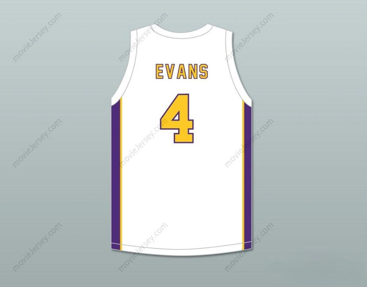 Camiseta de baloncesto blanca MIKE EVANS 4 BALL HIGH SCHOOL TORS personalizada con cualquier nombre y número, 1 top, costura, S-6XL
