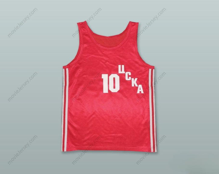 PERSONALIZA Cualquier Nombre Número SERGEI BELOV 10 CSKA MOSCÚ ROJA CAMISETA BALONCESTO Cosida S-6XL