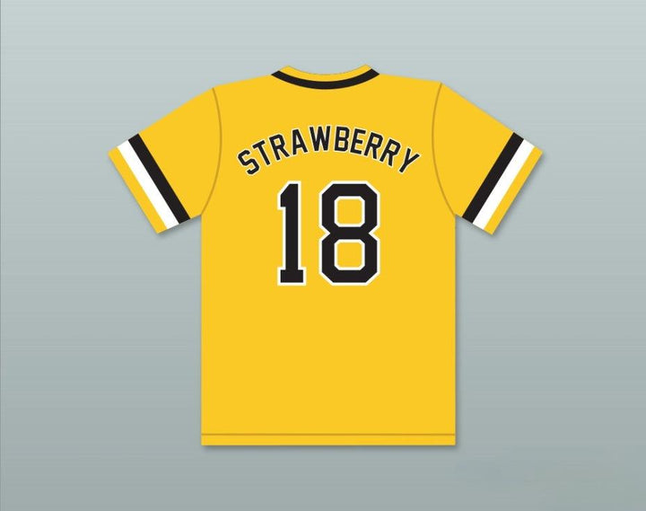 Camiseta de béisbol amarilla con número y nombre personalizados DARRYL STRAWBERRY 18 CRENSHAW HIGH SCHOOL COUGARS con costuras superiores S-6XL
