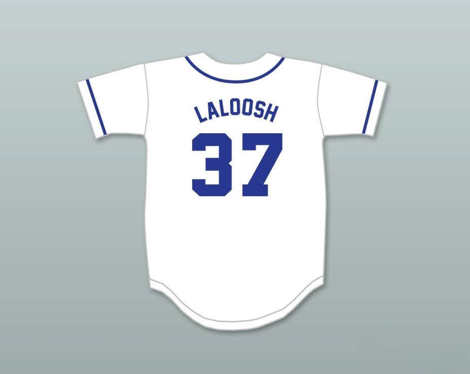 Camiseta de béisbol blanca con botones y costuras, personalizada con cualquier nombre y número (EBBY CALVIN LALOOSH 37), tallas S-6XL