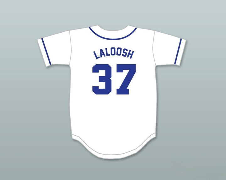 Camiseta de béisbol blanca con botones y costuras, personalizada con cualquier nombre y número (EBBY CALVIN LALOOSH 37), tallas S-6XL