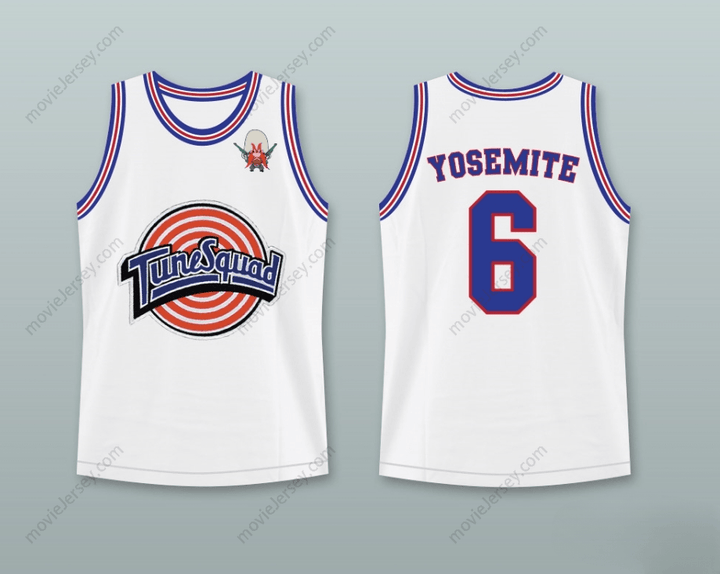 CUSTOM ANY Name Number SPACE JAM YOSEMITE SAM 6 TUNE SQUAD BASKETBALL JERSEY WITH YOSEMITE SAM PATCH Top Stitched S-6XL
