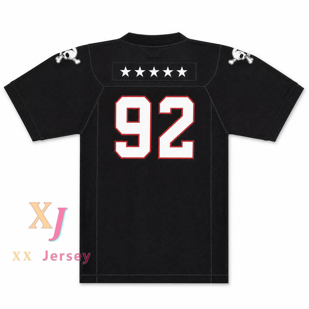 Marcel Andry 92 EMCC Lions Football Jersey — black back view