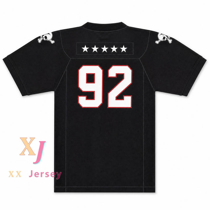 Marcel Andry 92 EMCC Lions Football Jersey — black back view