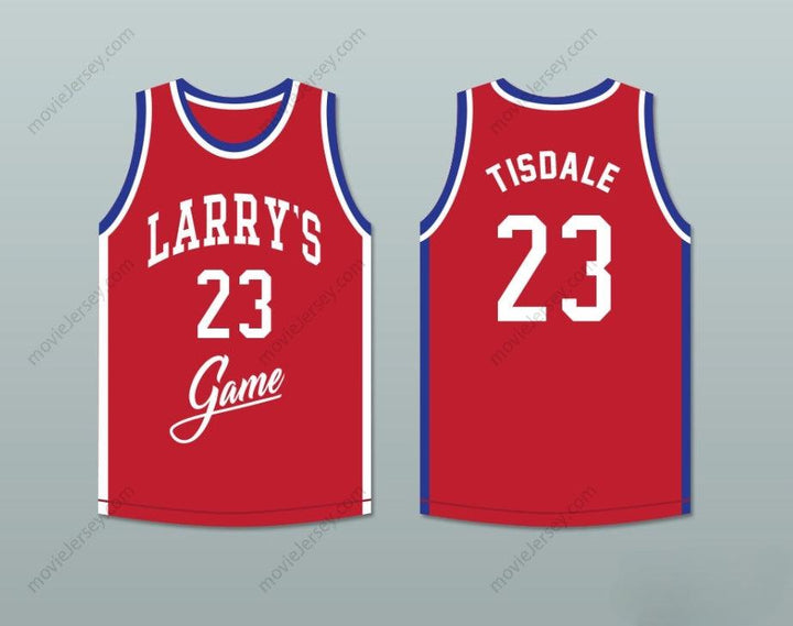 CAMISETA DE BALONCESTO ROJA PERSONALIZADA con Cualquier Nombre Número WAYMAN TISDALE 23 del PARTIDO DE LARRY evento benéfico de 1988 con costuras superiores Tallas S-6XL
