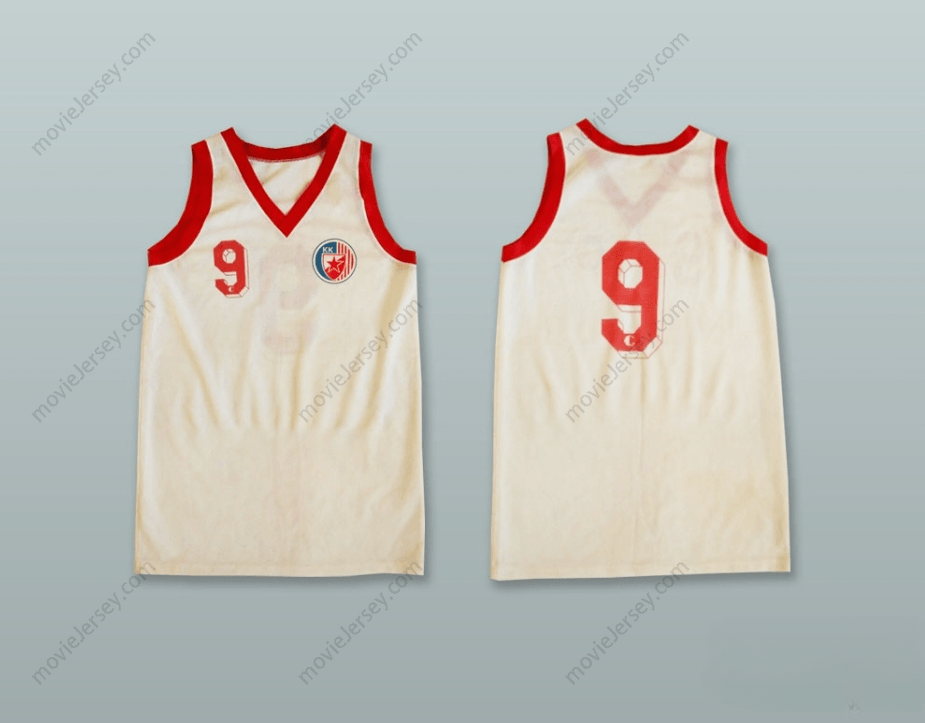 PERSONALIZADO Cualquier Nombre Número KK CRVENA ZVEZDA 9 ESTRELLA ROJA BELGRADO SERBIA CAMISETA DE BALONCESTO BLANCA Parte Superior Cosida S-6XL