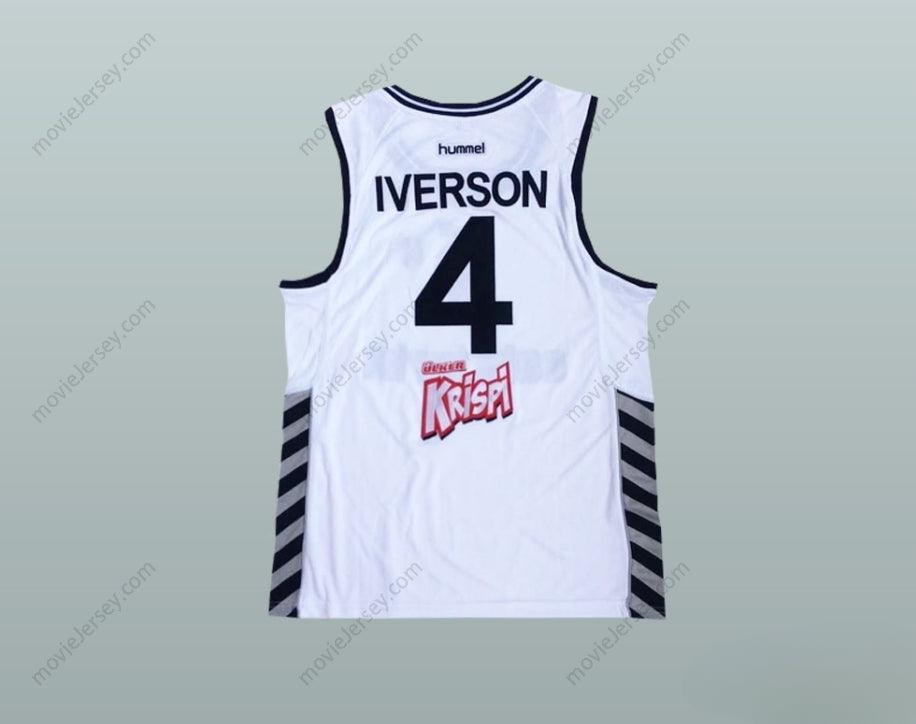 PERSONALIZAR cualquier nombre número ALLEN IVERSON 4 BESIKTAS JK CAMISETA BALONCESTO BLANCA Costuras reforzadas S-6XL