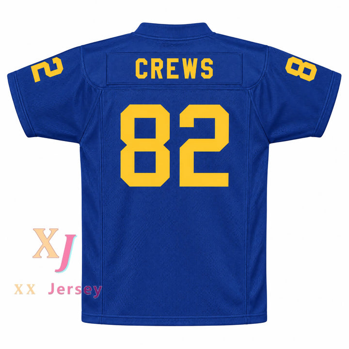 Custom Terry Crews 82 Flint Southwestern Academy Knights Blue Football Jersey