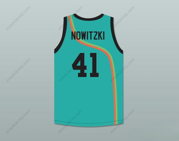 CUSTOM ANY Name Number DIRK NOWITZKI 41 ROSWELL RAYGUNS TEAL BASKETBALL JERSEY Top Stitched S-6XL