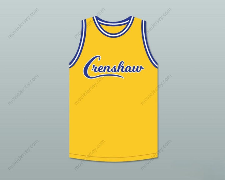 CAMISETA DE BALONCESTO AMARILLA PERSONALIZADA DE NIPSEY HUSSLE #33 CRENSHAW CON CUALQUIER NOMBRE Y NÚMERO, Tallas S-6XL Cosida