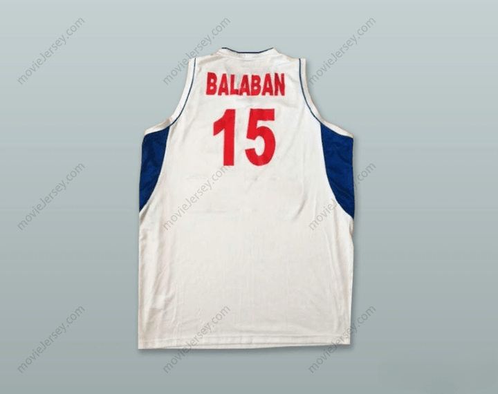 PERSONALIZA Cualquier Nombre Número DARKO BALABAN 15 SERBIA Camiseta Baloncesto Blanca Cosida Tallas S-6XL