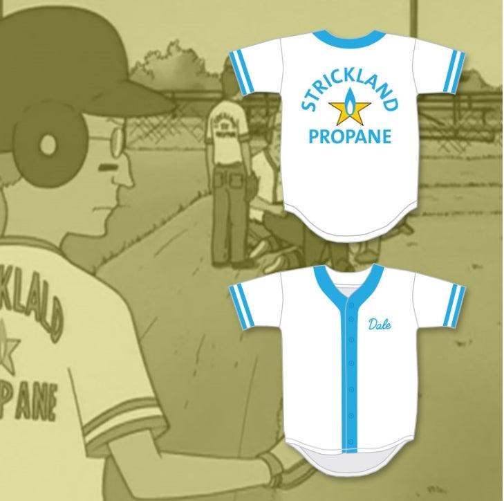 Camiseta de béisbol con nombre y número personalizados DALE GRIBBLE STRICKLAND PROPANE SOFTBALL TEAM, tallas S-6XL