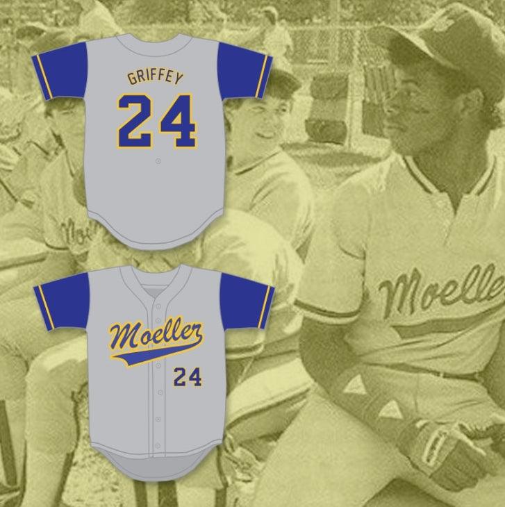 Camiseta de béisbol gris de los Crusaders de la escuela secundaria Archbishop con el número 24 de Ken Griffey Jr. personalizada con cualquier nombre, 4 costuras superiores S-6XL