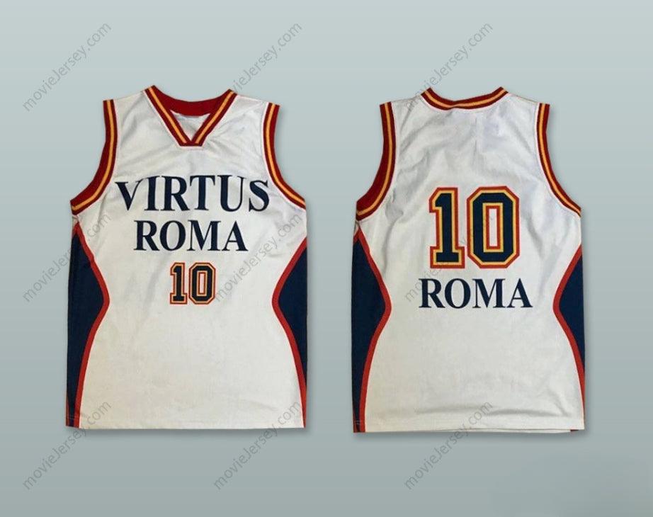 PERSONALIZA Cualquier Nombre Número VIRTUS ROMA 10 BLANCO CAMISETA BALONCESTO Cosido S-6XL