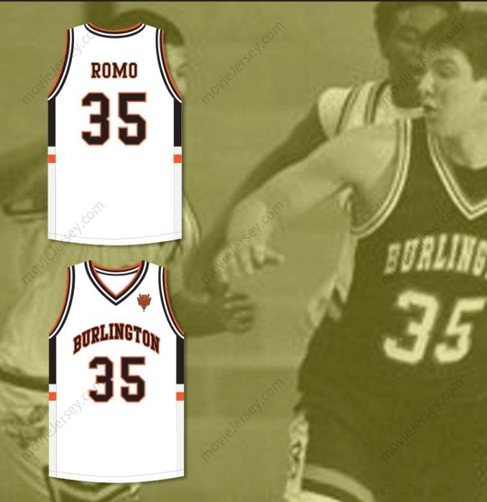 PERSONALIZA CUALQUIER Nombre Número TONY ROMO 35 CAMISETA DE BALONCESTO BLANCA DE INSTITUTO CON PARCHE Doble costura S-6XL