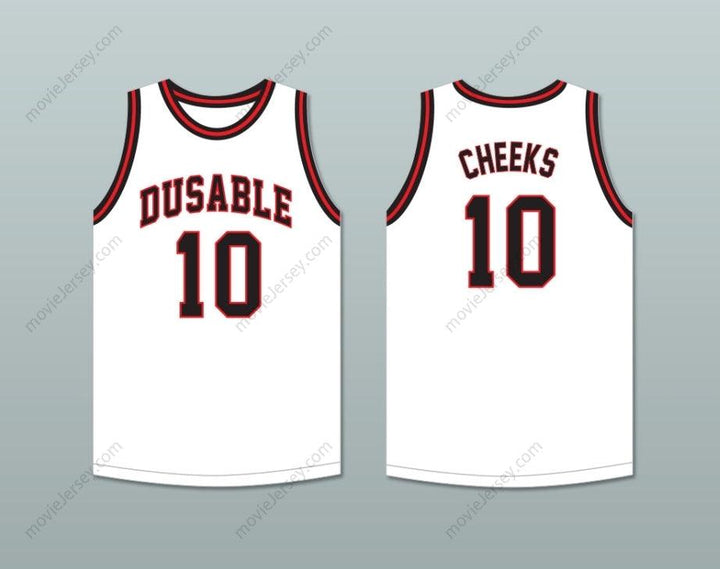 PERSONALIZA Cualquier Nombre Número MAURICE CHEEKS 10 DUSABLE HIGH SCHOOL PANTHERS JERSEY BALONCESTO BLANCO 2 Cosido Superior S-6XL