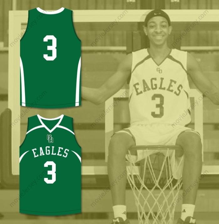 PERSONALIZA Cualquier Nombre Número CJ MCCOLLUM 3 GLENOAK HIGH SCHOOL ORO VERDE CAMISETA DE BALONCESTO Cosida S-6XL