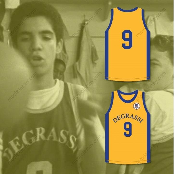 CAMISETA DE BALONCESTO CON PARCHE PERSONALIZADA CON CUALQUIER Nombre y Número DRAKE JIMMY BROOKS 9 DE LA ESCUELA COMUNITARIA DEGRASSI PANTHERS DE VISITANTE, Cosida, Tallas S-6XL