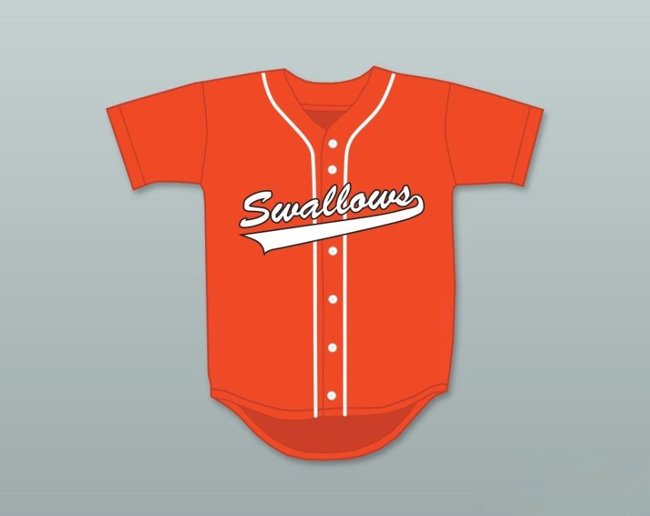 Custom Any Name Number WEE MAN 32 SWALLOWS PLAY BALL ORANGE BASEBALL JERSEY Top Stitched S-6XL