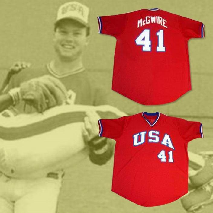Personalizado Cualquier Nombre Número MARK MCGWIRE USA TEAM CAMISETA DE BÉISBOL NUEVA CUALQUIER TALLA O JUGADOR Cosida S-6XL