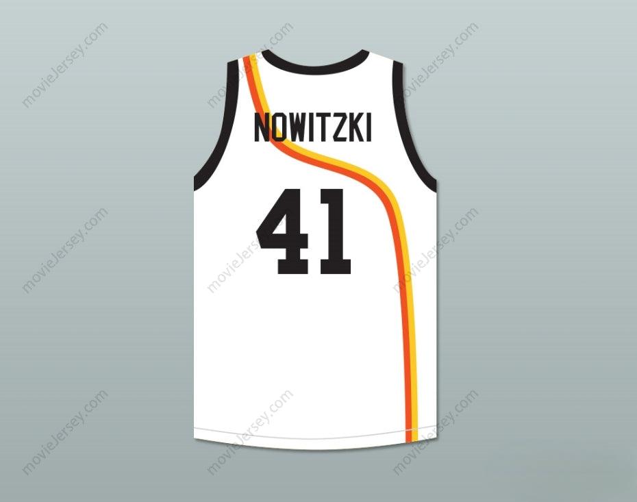 PERSONALIZA cualquier nombre y número   Inicio > BALONCESTO > CAMISETA DE BALONCESTO BLANCA DIRK NOWITZKI 41 ROSWELL RAYGUNS Tallas S-6XL con costuras de alta calidad