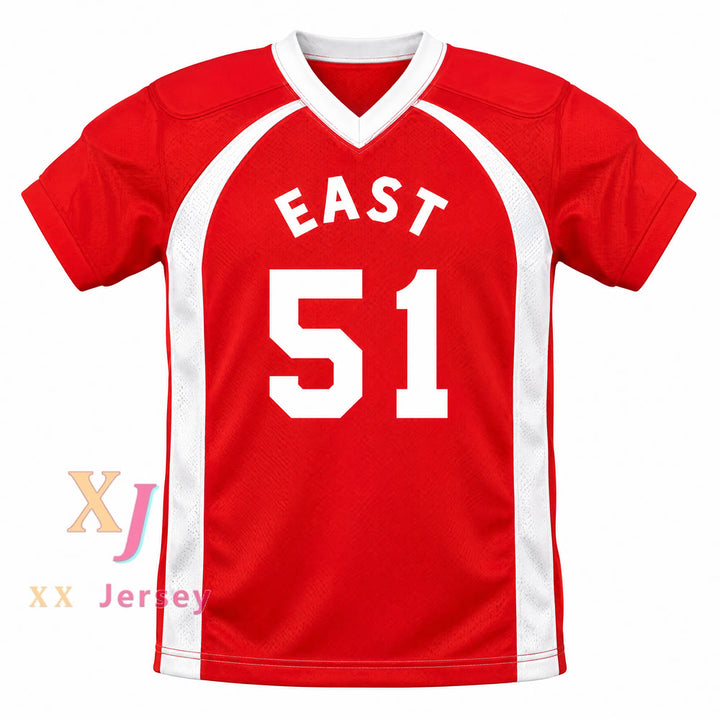 PERSONALIZADA Cualquier Nombre Número T.J. JUCKSON 51 JERSEY FÚTBOL EAST KEY PEELE Cosida S-6XL