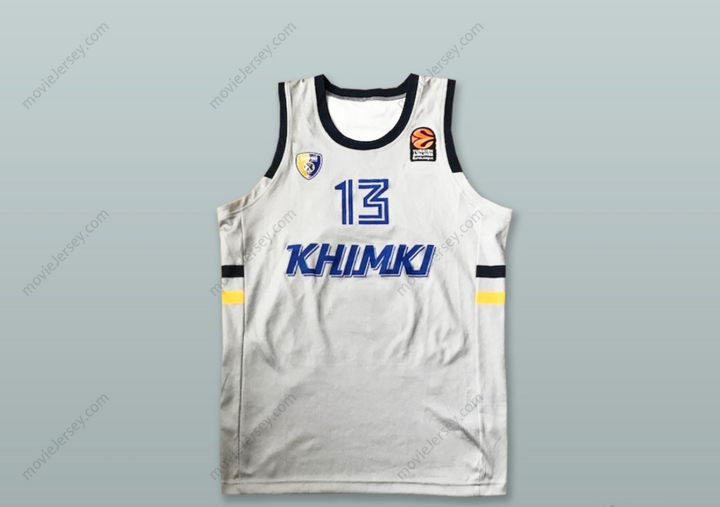 Custom Any Name Number Anthony Gill 13 BC Khimki Moscow Russia White Basketball Jersey Top Stitched S-6XL