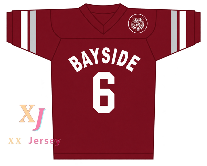 Custom AC Slater 6 Bayside Tigers Maroon Football Jersey
