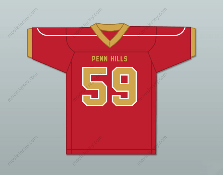 PERSONALIZA CUALQUIER Nombre Número AARON DONALD 59 CAMISETA FÚTBOL AMERICANO PENN HILLS HIGH SCHOOL INDIANS Tallas S-6XL Cosida
